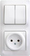 Миниатюра изображения товара Блок выключатель+розетка Systeme (Schneider) Electric Glossa GSL000172
