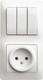 Миниатюра изображения товара Блок выключатель+розетка Systeme (Schneider) Electric Glossa GSL000176