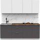 Миниатюра изображения товара Кухонный гарнитур Интермебель Микс Топ-6 2.1м (белый премиум/графит серый/дуб вотан)