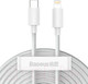 Миниатюра изображения товара Кабель Baseus Simple Wisdom Data Cable Kit Type-C to iP PD 20W / TZCATLZJ-02 (1.5м, белый)
