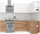 Миниатюра изображения товара Кухонный гарнитур Интермебель Микс Топ-11 1.9x1.5м правая (белый премиум/дуб крафт золотой/дуб вотан)