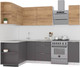Миниатюра изображения товара Кухонный гарнитур Интермебель Микс Топ-11 1.9x1.5м левая (дуб крафт золотой/графит серый/дуб вотан)