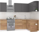 Миниатюра изображения товара Кухонный гарнитур Интермебель Микс Топ-12 2.0x1.5м правая (графит серый/дуб крафт золотой/дуб вотан)