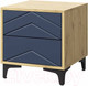 Миниатюра изображения товара Прикроватная тумба Мебель-КМК 2Я Тиана КМК 0967.19 (дуб наварра/SAT 27 синий матовый)