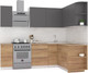 Миниатюра изображения товара Кухонный гарнитур Интермебель Микс Топ-14 1.9x1.6м правая (графит серый/дуб крафт золотой/дуб вотан)