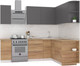 Миниатюра изображения товара Кухонный гарнитур Интермебель Микс Топ-17 1.9x1.7м правая (графит серый/дуб крафт золотой/дуб вотан)
