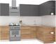 Миниатюра изображения товара Кухонный гарнитур Интермебель Микс Топ-18 2.0x1.7м правая (графит серый/дуб крафт золотой/дуб вотан)