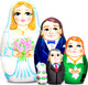 Миниатюра изображения товара Матрешка сувенирная Брестская Фабрика Сувениров Свадебная тема / 5344