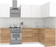 Миниатюра изображения товара Кухонный гарнитур Интермебель Микс Топ-22 2.0x1.42м правая (белый премиум/дуб крафт золотой/дуб вотан)