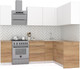 Миниатюра изображения товара Кухонный гарнитур Интермебель Микс Топ-24 1.9x1.52м правая (белый премиум/дуб крафт золотой/дуб вотан)