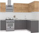 Миниатюра изображения товара Кухонный гарнитур Интермебель Микс Топ-24 1.9x1.52м правая (дуб крафт золотой/графит серый/дуб вотан)