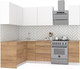 Миниатюра изображения товара Кухонный гарнитур Интермебель Микс Топ-24 1.9x1.52м левая (белый премиум/дуб крафт золотой/дуб вотан)