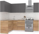 Миниатюра изображения товара Кухонный гарнитур Интермебель Микс Топ-24 1.9x1.52м левая (графит серый/дуб крафт золотой/дуб вотан)