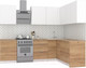 Миниатюра изображения товара Кухонный гарнитур Интермебель Микс Топ-26 2.1x1.52м правая (белый премиум/дуб крафт золотой/дуб вотан)