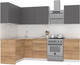 Миниатюра изображения товара Кухонный гарнитур Интермебель Микс Топ-26 2.1x1.52м левая (графит серый/дуб крафт золотой/дуб вотан)