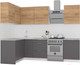 Миниатюра изображения товара Кухонный гарнитур Интермебель Микс Топ-26 2.1x1.52м левая (дуб крафт золотой/графит серый/дуб вотан)