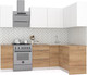 Миниатюра изображения товара Кухонный гарнитур Интермебель Микс Топ-21 1.9x1.42м правая (белый премиум/дуб крафт золотой/дуб вотан)
