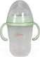 Миниатюра изображения товара Бутылочка для кормления Rant Силиконовая с ручками и силиконовой соской 250мл / 1006 (зеленый)
