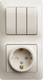 Миниатюра изображения товара Блок выключатель+розетка Systeme (Schneider) Electric Glossa GSL000278