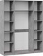 Миниатюра изображения товара Шкаф ТриЯ Хилтон комбинированный с 4-мя  дверями (ателье светлый/белый матовый)