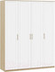 Миниатюра изображения товара Шкаф ТриЯ Сэнди комбинированный с 4-мя дверями (вяз благородный/белый)