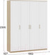 Миниатюра изображения товара Шкаф ТриЯ Сэнди комбинированный с 4-мя дверями (вяз благородный/белый)