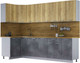 Миниатюра изображения товара Кухонный гарнитур Интерлиния Мила Лайт 1.2x2.8 (дуб золотой/бетон портленд/дуб бунратти)