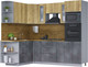 Миниатюра изображения товара Кухонный гарнитур Интерлиния Мила 1.68х2.4 левая (дуб золотой/бетон портленд/дуб бунратти)