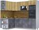 Миниатюра изображения товара Кухонный гарнитур Интерлиния Мила Лайт 1.68х2.4 левая (дуб золотой/бетон портленд/дуб бунратти)