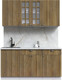 Миниатюра изображения товара Кухонный гарнитур Интерлиния Берес 1.6А (дуб вотан/дуб вотан/серый каспий)