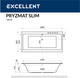 Миниатюра изображения товара Ванна акриловая Excellent Pryzmat Slim 180x80