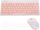 Миниатюра изображения товара Комплект клавиатура и мышь Miniso 7214 (белый/розовый)