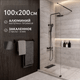 Миниатюра изображения товара Душевая стенка Saniteco Walk-In SN-W8TB100 (100x200, прозрачное стекло, черный профиль)