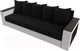 Миниатюра изображения товара Диван Лига Диванов Дубай лайт полки справа / 114330 (микровельвет черный/экокожа белый)