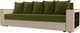 Миниатюра изображения товара Диван Лига Диванов Дубай Лайт полки справа / 114327 (микровельвет зеленый/экокожа бежевый)