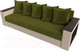 Миниатюра изображения товара Диван Лига Диванов Дубай Лайт полки справа / 114327 (микровельвет зеленый/экокожа бежевый)