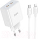 Миниатюра изображения товара Зарядное устройство сетевое Hoco C108A + кабель Type-C-Lightning / 6931474784445 (белый)