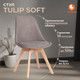 Миниатюра изображения товара Стул Tetchair Tulip Soft (ткань/дерево, серый)