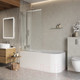 Миниатюра изображения товара Стеклянная шторка для ванны BelBagno Luce-VF-11-90/145-C-Cr