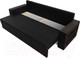 Миниатюра изображения товара Диван Лига Диванов Дубай Лайт полки справа / 114337 (экокожа черная)
