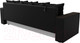Миниатюра изображения товара Диван Лига Диванов Дубай Лайт полки справа / 114337 (экокожа черная)