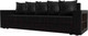 Миниатюра изображения товара Диван Лига Диванов Дубай Лайт полки справа / 114337 (экокожа черная)