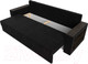 Миниатюра изображения товара Диван Лига Диванов Дубай Лайт полки справа / 114354 (микровельвет черный)