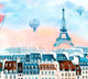 Миниатюра изображения товара Фотообои листовые ФабрикаФресок Живопись. Акварельный Разноцветный Париж / 1163270 (300x270)