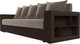 Миниатюра изображения товара Диван Лига Диванов Дубай Лайт полки справа / 114374 (велюр коричневый/экокожа коричневая)
