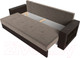 Миниатюра изображения товара Диван Лига Диванов Дубай Лайт полки справа / 114374 (велюр коричневый/экокожа коричневая)