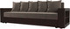 Миниатюра изображения товара Диван Лига Диванов Дубай Лайт полки справа / 114374 (велюр коричневый/экокожа коричневая)