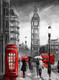 Миниатюра изображения товара Фотообои листовые ФабрикаФресок Живопись. Черно-белый Акварельный Лондон. БигБен / 1172270 (200x270)