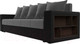 Миниатюра изображения товара Диван Лига Диванов Дубай Лайт полки справа / 114427 (велюр серый/экокожа черная)