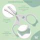 Миниатюра изображения товара Ножницы для новорожденных Roxy-Kids RPS-002-M с прорезиненными ручками (мятный)